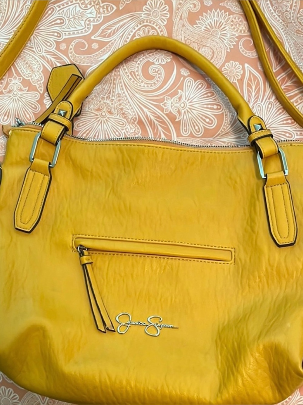 Jessica Simpson Mustard Yellow Top-Handle Shoulder Bag